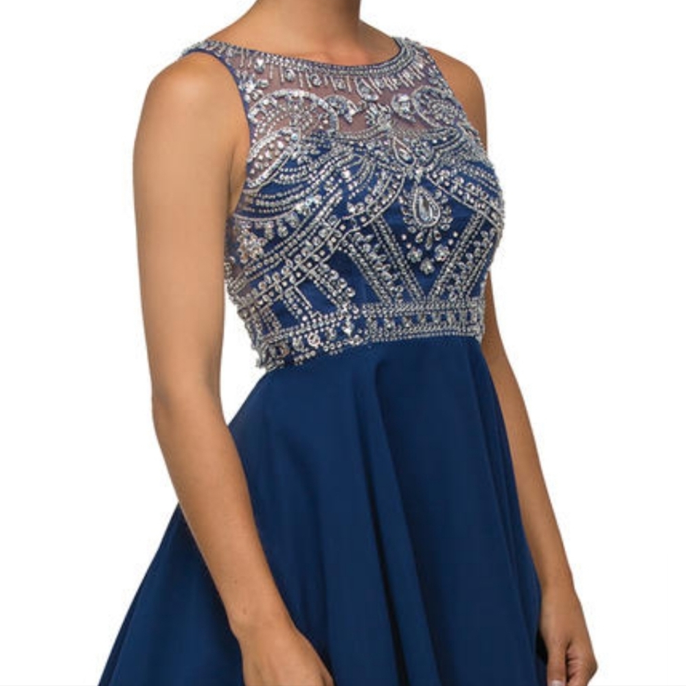 COPY - DANCING QUEEN USA Navy Rhinestone Dress Size M (junior)